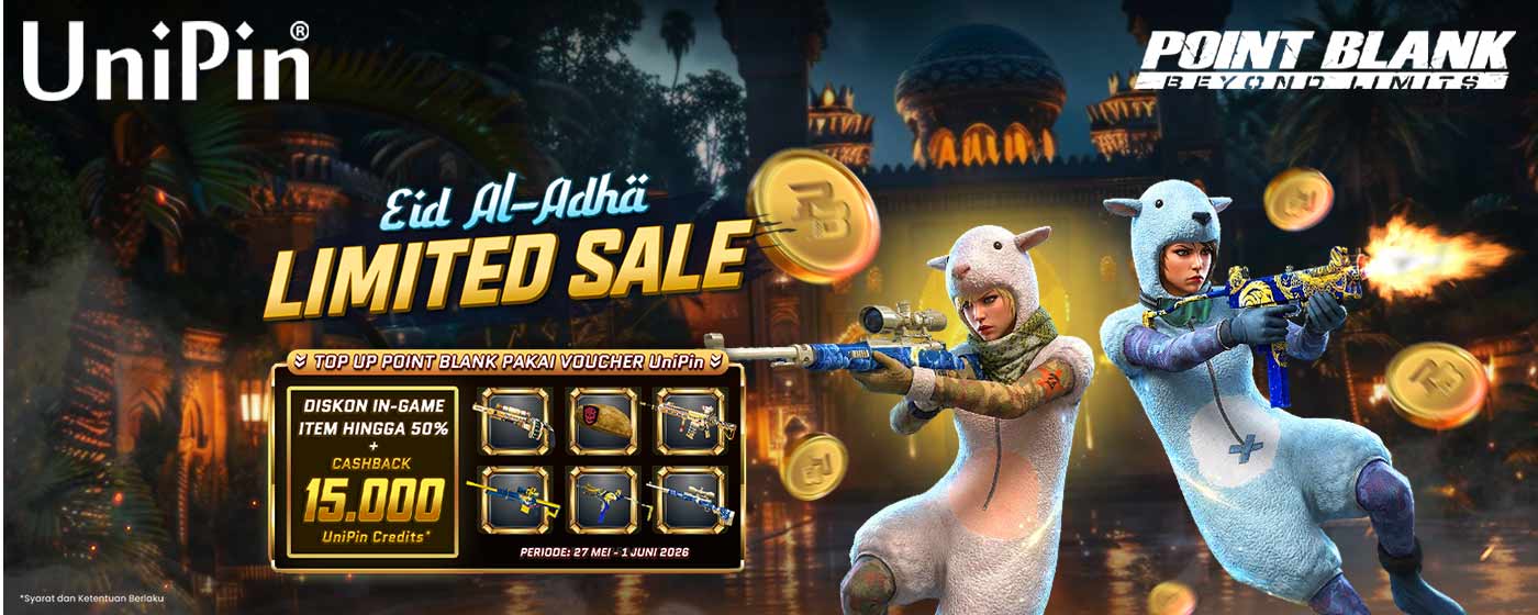 Sambut Eid Al-Adha Limited Sale Point Blank: Dapatkan Diskon s.d. 50% + Cashback Spesial di UniPin!